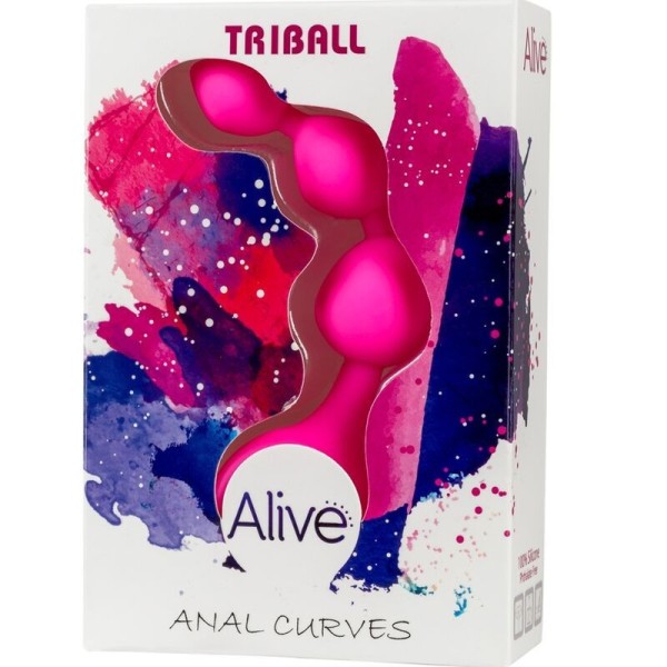 ALIVE - BALLES ANAL EN SILICONE ROSE TRIBALL 15 CM ALIVE - Godes anaux
