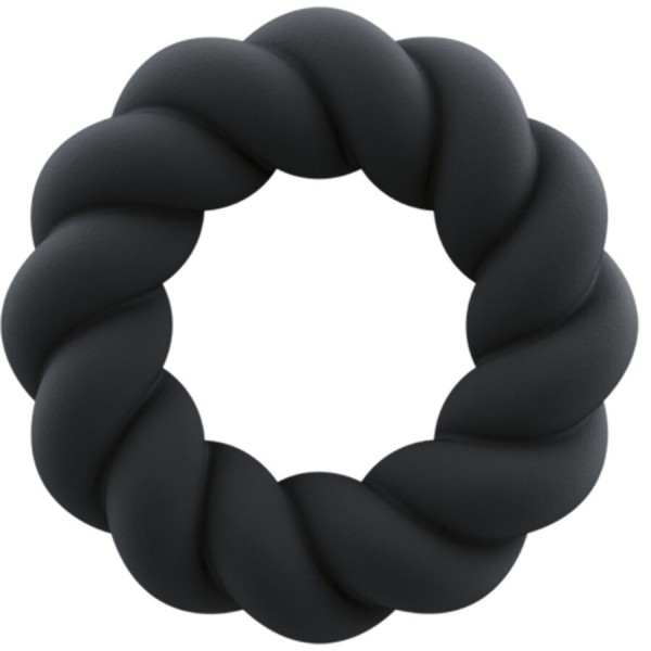 ROCKS-OFF - ANNEAU DE MASTURBATION EN SILICONE NOIR TWIST ROCKS-OFF
