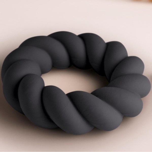 ROCKS-OFF - ANNEAU DE MASTURBATION EN SILICONE NOIR TWIST ROCKS-OFF