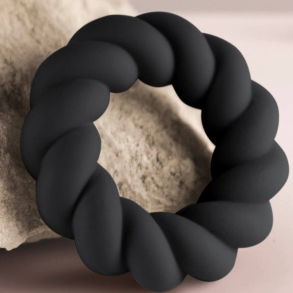 ROCKS-OFF - ANNEAU DE MASTURBATION EN SILICONE NOIR TWIST ROCKS-OFF