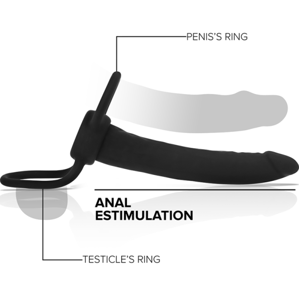 MYTHOLOGY - GODE ANAL COBI ONYX AVEC ANNEAU DE BITE ET TESTICULE 13 CM EN SILICONE MYTHOLOGY FANTASY DILDO