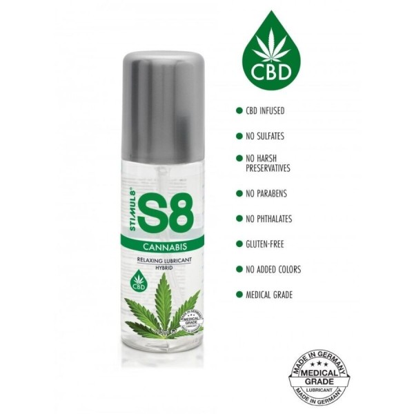 STIMUL8 - LUBRICANTE HÍBRIDO CANNABIS S8 125 ML STIMUL8
