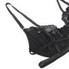 SUBBLIME - ENSEMBLE 3 PIÈCES SOUTIEN-GORGE + STRING + JARRETIÈRE DENTELLE NOIR S/M SUBBLIME SETS