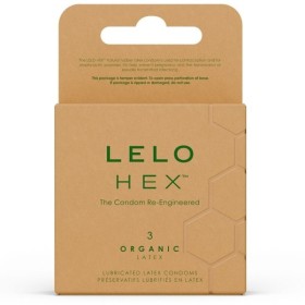 LELO - CAJA HEXAGONAL DE CONDONES ORGÁNICOS 3 UNIDADES LELO
