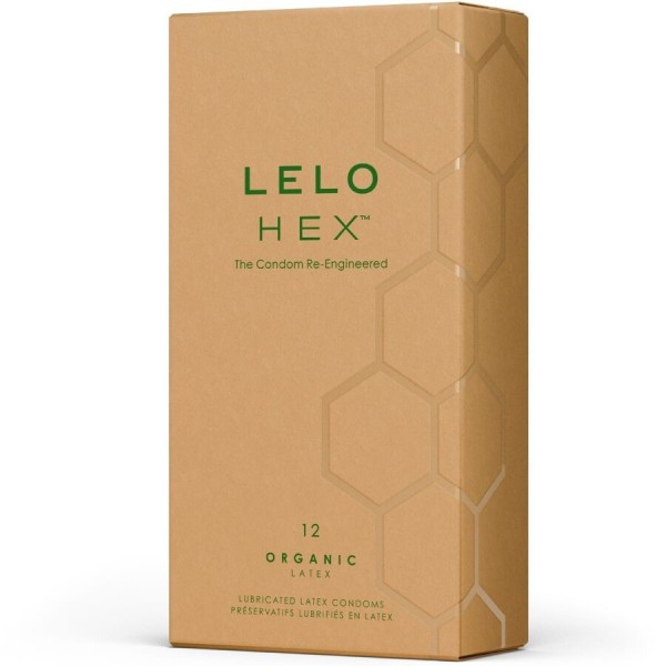 LELO - CAJA HEXAGONAL DE CONDONES ORGÁNICOS 12 UNIDADES LELO
