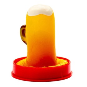 CONDOMERIE - PRÉSERVATIFS FANTAISIE PEINTS À LA MAIN VERRE DE BIÈRE CONDOMERIE