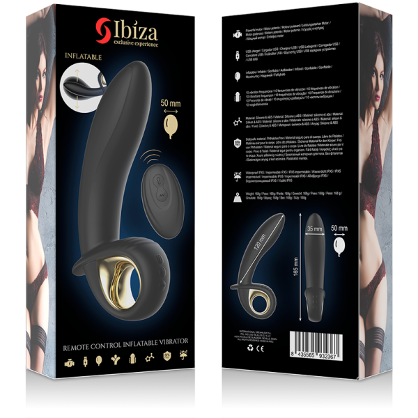 IBIZA - POTENTE VIBRADOR ANAL/VAGINAL HINCHABLE CONTROL REMOTO TE