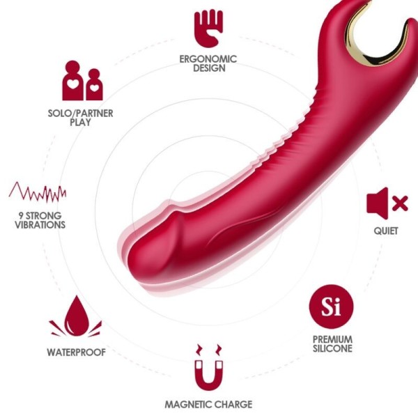 ARMONY - VIBRATEUR & ROTATEUR PRINCE DILDO ROUGE ARMONY VIBRATORS