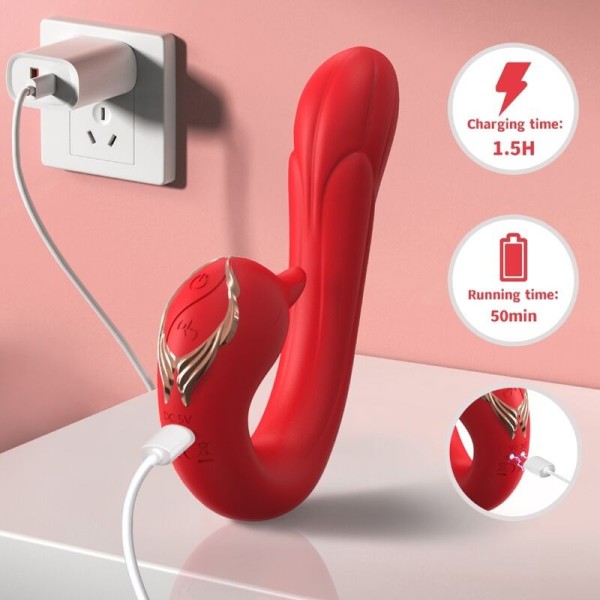 ARMONY - VIBRATEUR DELFIN MULTIPOSITION & EFFET CHALEUR ROUGE ARMONY VIBRATORS