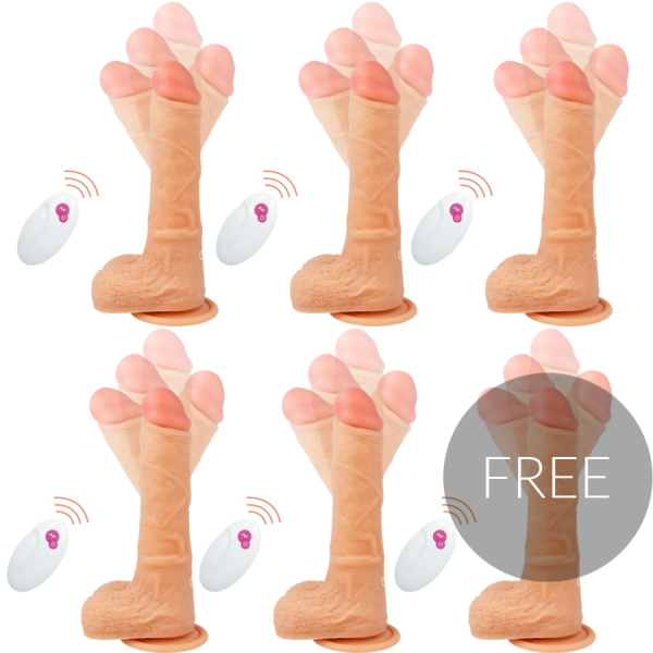 CYBER SILICOCK - TÉLÉCOMMANDE RÉALISTE MR RICK 5 + 1 GRATUIT 20.9 CM -O- 4 CM CYBER SILICOCK