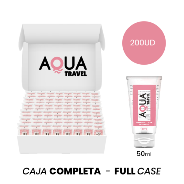 MOQ 200 - AQUA TRAVEL LUBRIFIANT À BASE D''EAU SAVEUR CRÈME DE FRAISE AQUA TRAVEL - 50 ML AQUA TRAVEL