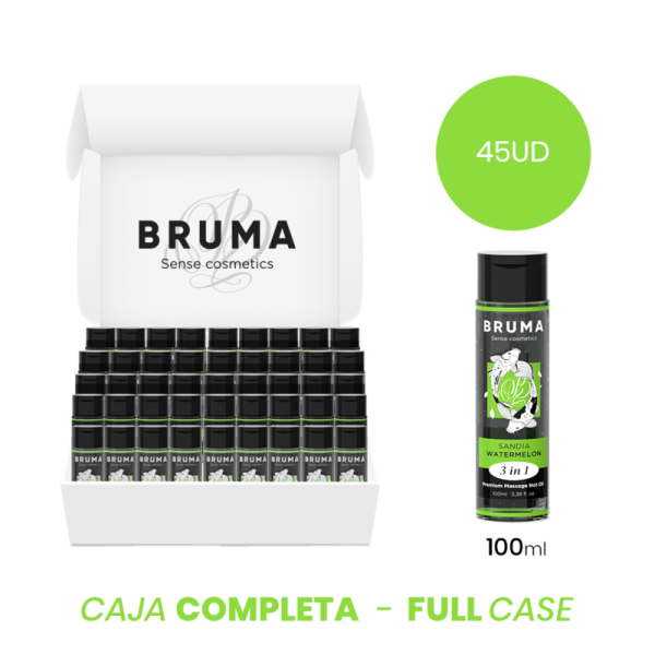 MOQ 45 - BRUMA HUILE DE MASSAGE PREMIUM EFFET CHALEUR SAVEUR DE PASTÈQUE 3 EN 1 - 100 ML BRUMA