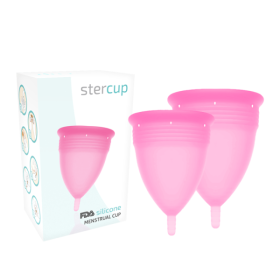 STERCUP - PACOTE DE COPO MENSTRUAL DE SILICONE FDA TAMANHO S + L STERCUP ROSA