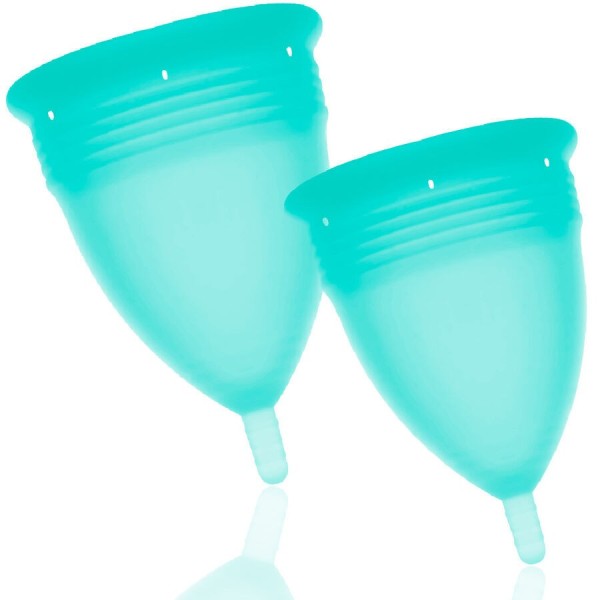 STERCUP - COUPE MENSTRUELLE EN SILICONE FDA TAILLE S + L AIGUE-MARINE STERCUP