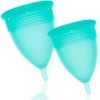 STERCUP - COUPE MENSTRUELLE EN SILICONE FDA TAILLE S + L AIGUE-MARINE STERCUP