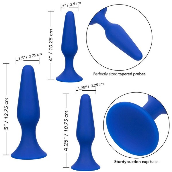 CALEXOTICS - ADMIRAL KIT 3 PLUG ANAL AZUL CALEXOTICS - Plugs anal