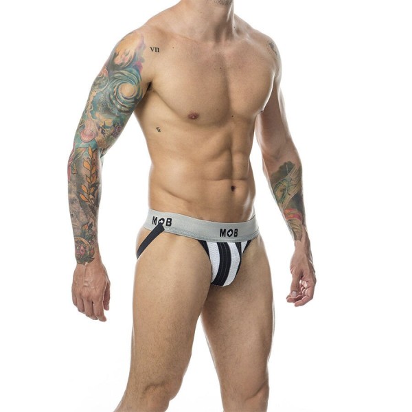 MOB - JOCK BLANC À RAYURES CLASSIQUES TAILLE XXL MOB - Jockstraps