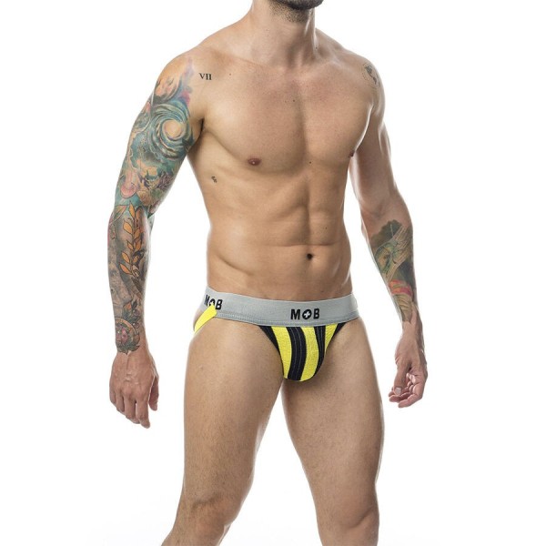 MOB - JOCK CLASSIQUE À RAYURES JAUNE TAILLE XL MOB - Jockstraps