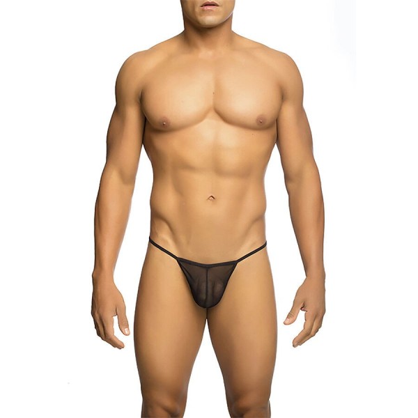 MOB - STRING TRANSPARENT EN FORME DE T NOIR TAILLE S/M MOB