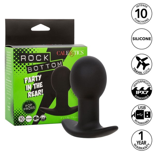 CALEXOTICS - ROCK BOTTOM PLUG ANAL 10 VIBRATIONS SILICONE NOIR CALEXOTICS