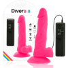 DIVERSIA - DILDO VIBRANTE FLEXIBLE ROSA 18 CM -O- 4 CM DIVERSIA