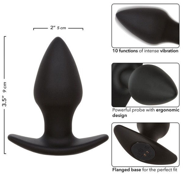 CALEXOTICS - ROCK BOTTOM PLUG ANAL PARFAIT 10 VIBRATIONS SILICONE NOIR CALEXOTICS