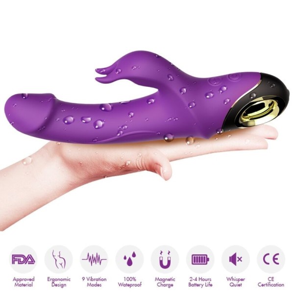 ARMONY - MEDIDOR DILDO VIBRADOR CONEJO ROTADOR MORADO ARMONY VIBR
