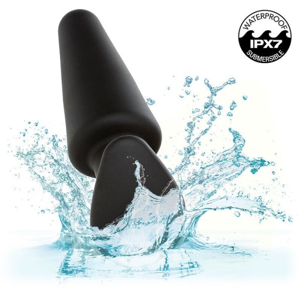 CALEXOTICS - ROCK BOTTOM TAPERED ANAL PLUG 10 VIBRATIONS SILICONE NOIR CALEXOTICS