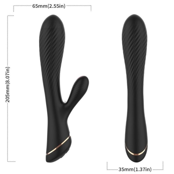 ARMONY - VIBRADOR CONEJO DE SILICONA NEGRO ARMONY VIBRADORES