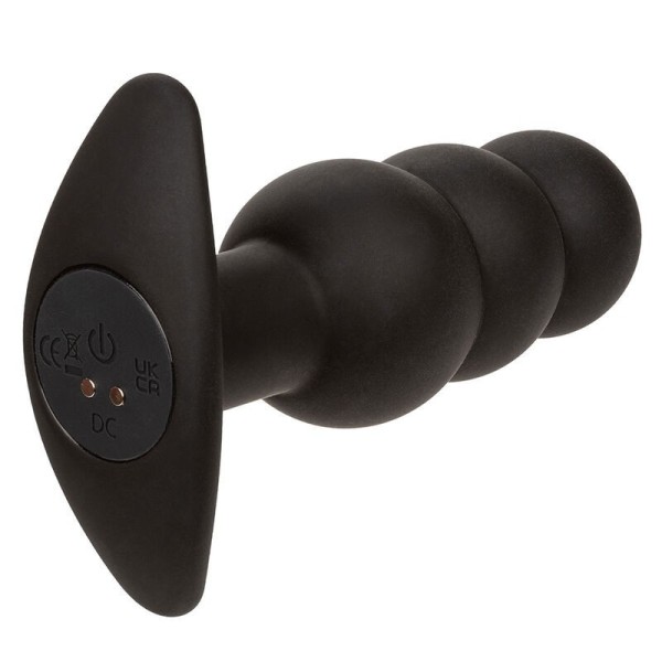 CALEXOTICS - ROCK BOTTOM PLUG ANAL PERLÉ 10 VIBRATIONS SILICONE NOIR CALEXOTICS
