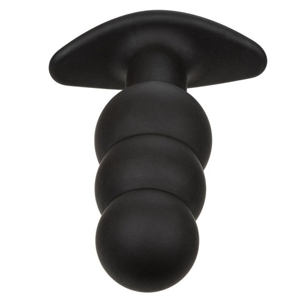 CALEXOTICS - ROCK BOTTOM PLUG ANAL PERLÉ 10 VIBRATIONS SILICONE NOIR CALEXOTICS
