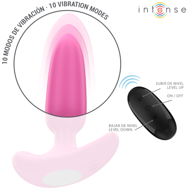 Intense - Ross Anal Plug 10 Vibrations Rose Télécommande