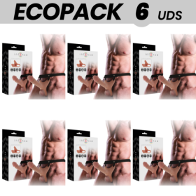 ECOPACK 6 UNITÉS - INTENSE HARNAIS CREUX AVEC GODE 16 X 3,5 CM INTENSE