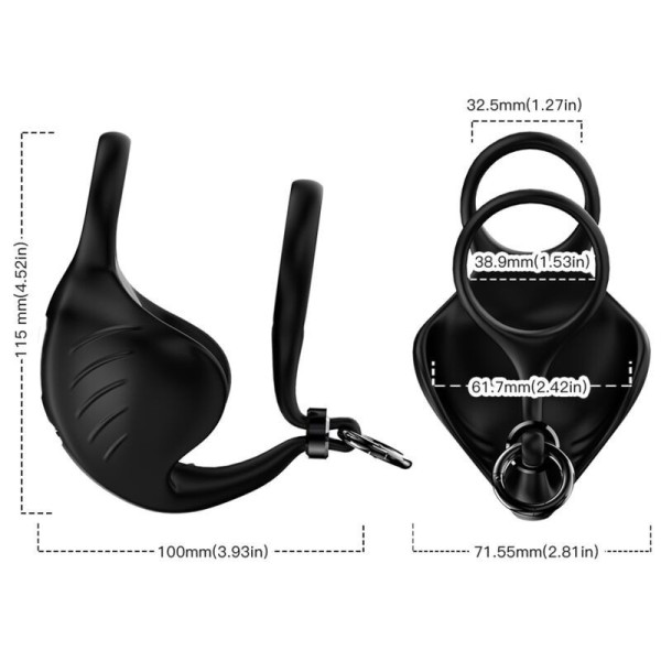 ARMONY - ANNEAU VIBRATEUR MANTA SCROTUM NOIR ARMONY FOR HIM