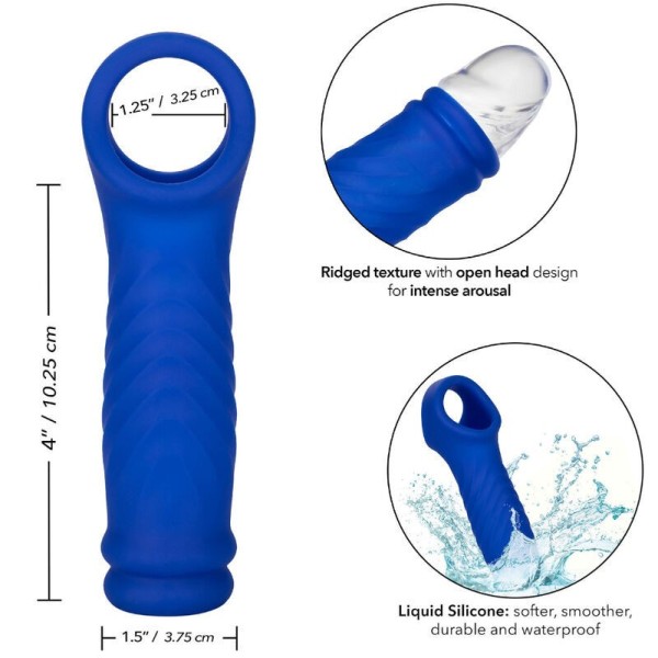 CALEXOTICS - ADMIRAL COUVERCLE DE PÉNIS WAVE SILICONE LIQUIDE BLEU CALEXOTICS
