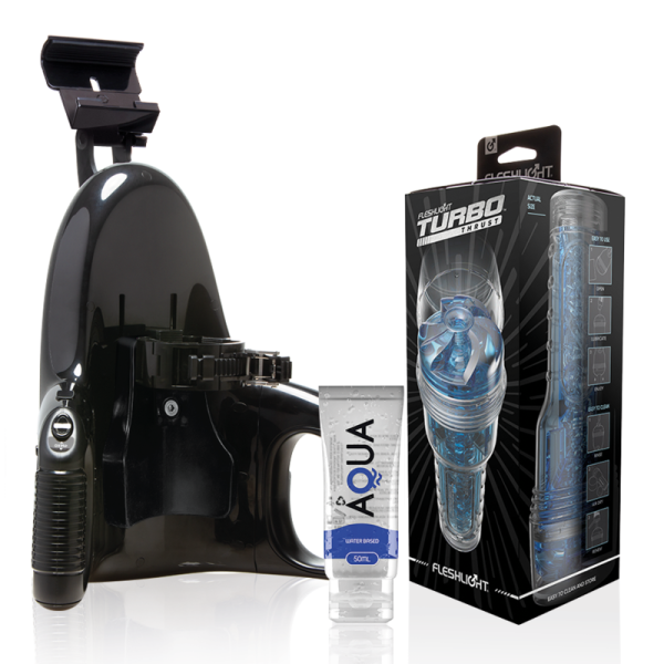 FLESHLIGHT - TURBO THRUST BLUE ICE + LANÇAMENTO UNIVERSAL + LUBRIFICANTE AQUA QUALITY 50 ML FLESHLIGHT