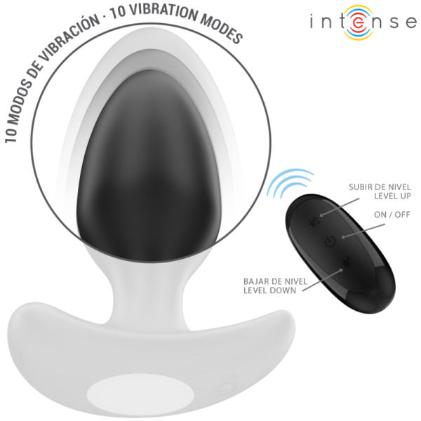 INTENSE - JOEY ANAL PLUG 10 VIBRACIONES NEGRO CONTROL REMOTO JUGU