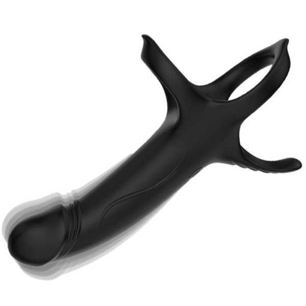 ARMONY - DILDO CON ANILLO Y VIBRADOR NEGRO ARMONY PARA ÉL