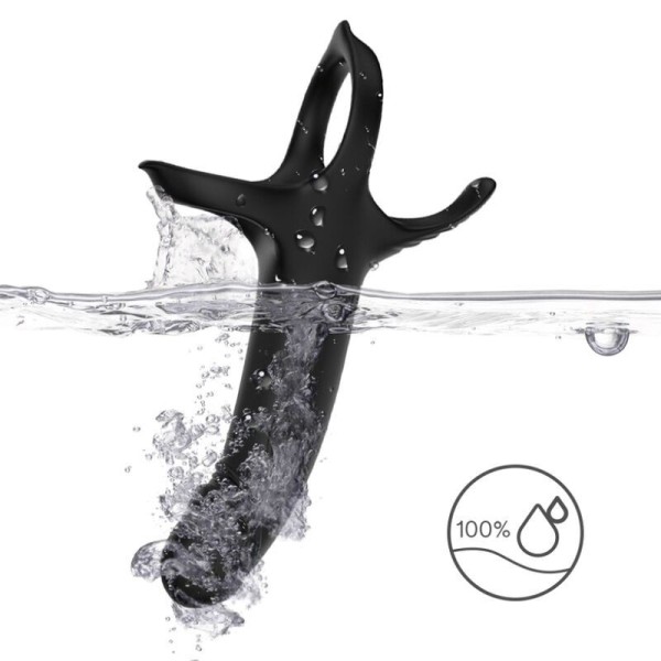 ARMONY - DILDO CON ANILLO Y VIBRADOR NEGRO ARMONY PARA ÉL