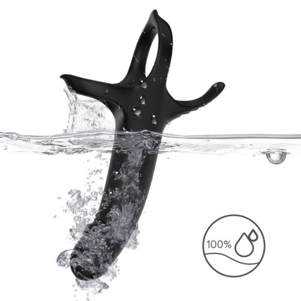 ARMONY - DILDO CON ANILLO Y VIBRADOR NEGRO ARMONY PARA ÉL