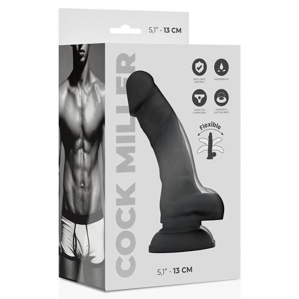 COCK MILLER - DENSIDADE SILICONE PRETO COCKSIL ARTICULÁVEL 13 CM COCK MILLER