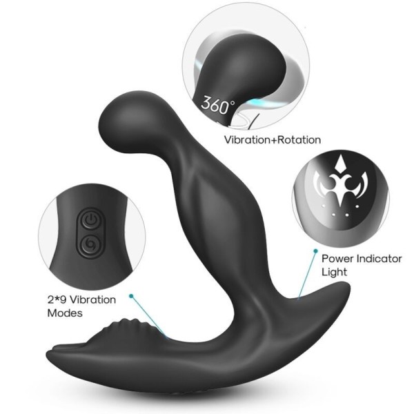 ARMONY - BAT KING VIBRATEUR ANAL PROSTATE ROTATEUR TÉLÉCOMMANDE NOIR ARMONY ANAL