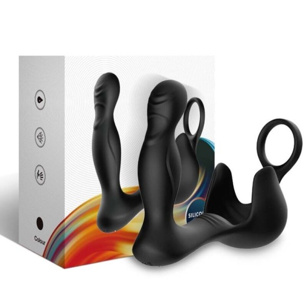 ARMONY - VIBRATEUR SURROUND ANAL & STIMULATEUR TESTICULOS & ANNEAU TÉLÉCOMMANDE NOIR ARMONY FOR HIM