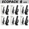 ECOPACK 6 UNITÉS - BASECOCK VIBRATEUR RÉALISTE TÉLÉCOMMANDE NOIR 18.5 CM -O- 4CM BASECOCK