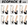 ECOPACK 6 UNITÉS - BASECOCK VIBRATEUR TÉLÉCOMMANDE NATUREL RÉALISTE 20 CM -O- 4 CM BASECOCK