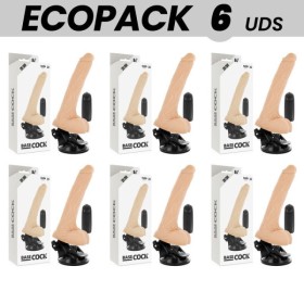 ECOPACK 6 UNITÉS - BASECOCK VIBRATEUR NATUREL RÉALISTE TÉLÉCOMMANDE AVEC TESTICULES 20 CM -O- 4 CM BASECOCK