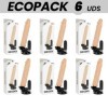 ECOPACK 6 UNITÉS - BASECOCK VIBRATEUR RÉALISTE TÉLÉCOMMANDE NATUREL 21 CM -O- 4 CM BASECOCK