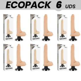 ECOPACK 6 UNITÉS - BASECOCK VIBRATEUR RÉALISTE 2-1 NATUREL 18.5 CM -O- 4 CM BASECOCK