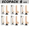 ECOPACK 6 UNITÉS - BASECOCK VIBRATEUR RÉALISTE 2-1 NATUREL 18.5 CM -O- 4 CM BASECOCK