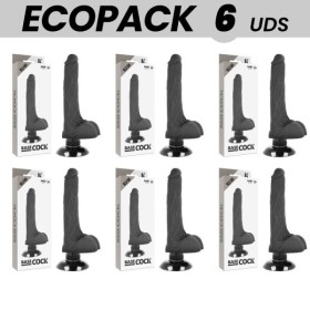 ECOPACK 6 UNITÉS - BASECOCK VIBRATEUR RÉALISTE 2-1 NOIR 18.5 CM -O- 4 CM BASECOCK
